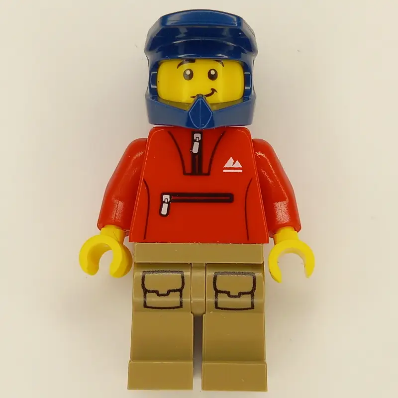 Red Torso, Dark Tan Legs, Dark Blue Helmet