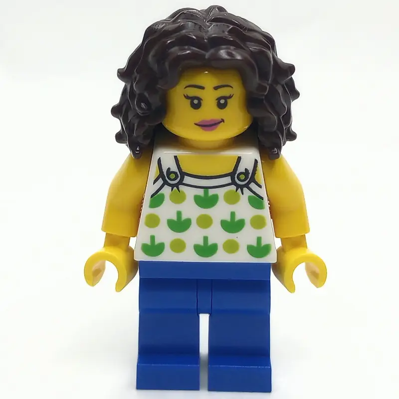 White Torso, Apples, Blue Legs, Dark Brown Hair