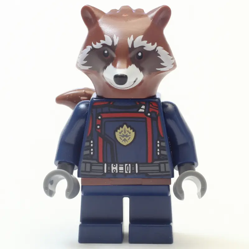 Rocket Raccoon, Dark Blue Outfit, Reddish Brown Fur