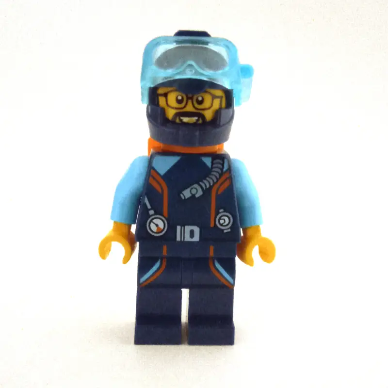 Ocean Explorer Diver, STEVEGOESNORTH, Dark Blue Wetsuit and Helmet, Beard and Glasses