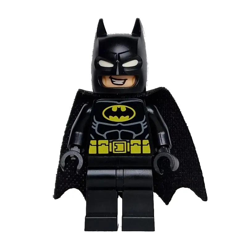 Batman, Black Suit, Black Cape and Cowl, Yellow Batman Logo, White Eyes (37157 Cape), Big Grin