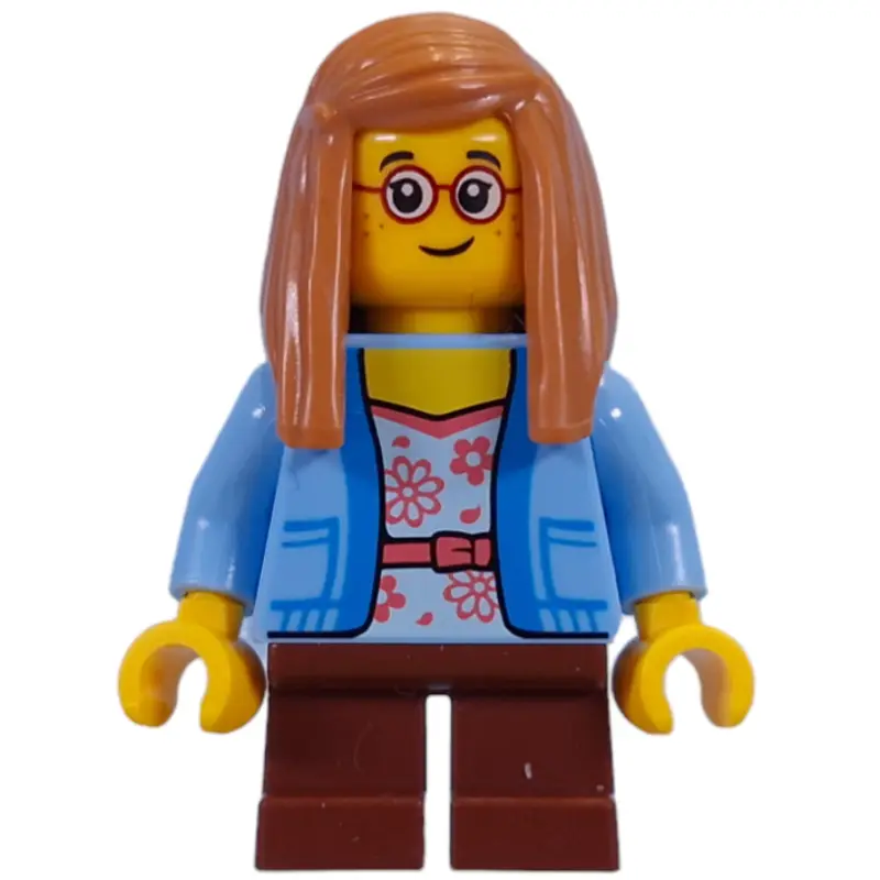 Kid - Bright Blue Torso, Reddish Brown Legs, Medium Nougat Hair