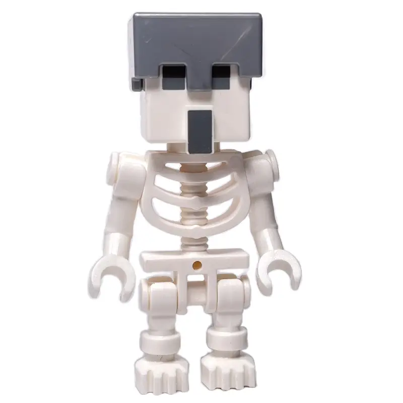 Skeleton, Flat Silver Helmet, Villager Head