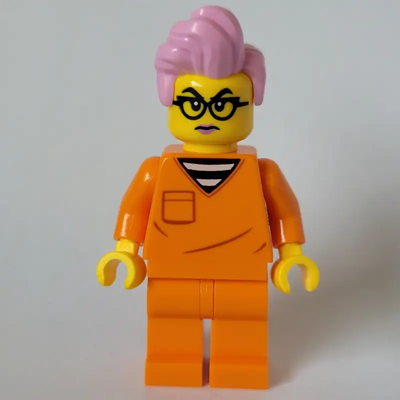 Criminal, Orange Suit, Bright Pink Hair
