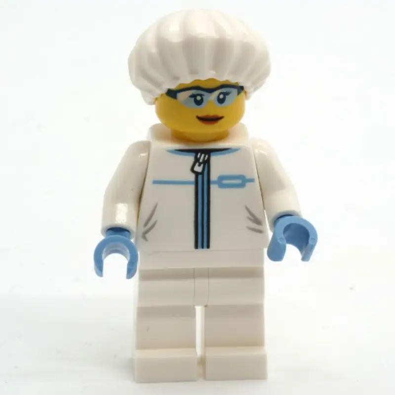 Forensic Detective, White LAb Suit, White Cap