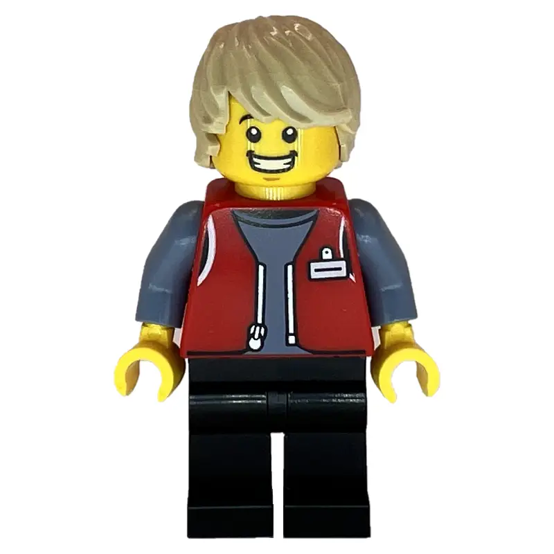 LEGO Employee, Red Jacket, Black Legs