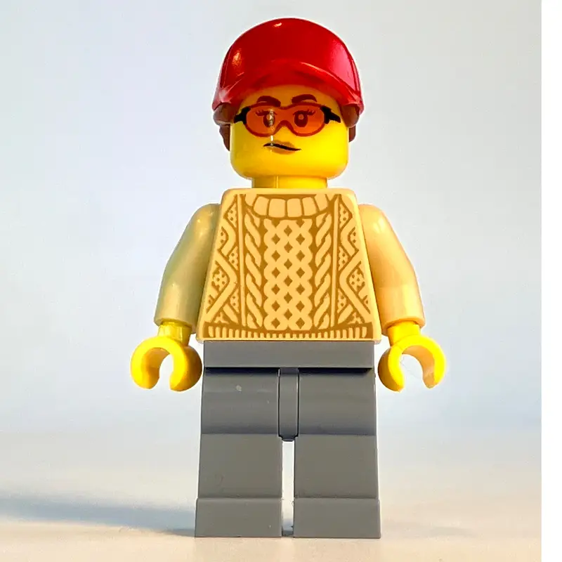 Tan Torso, Sand Blue Legs, Sunglasses, Red Cap, Orange Life Vest