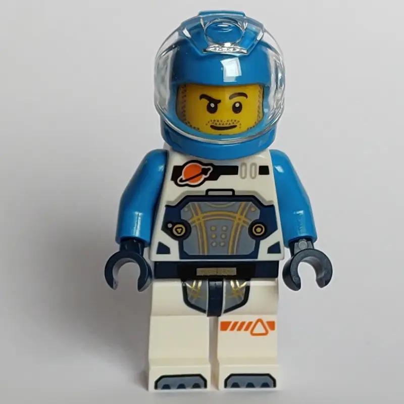 Astronaut, White and Dark Blue Spacesuit, Dark Azure Helmet