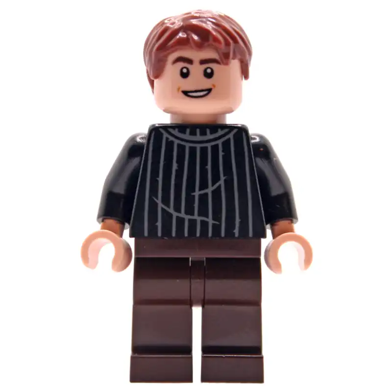 Oliver Wood, Black Sweater, Dark Brown Legs