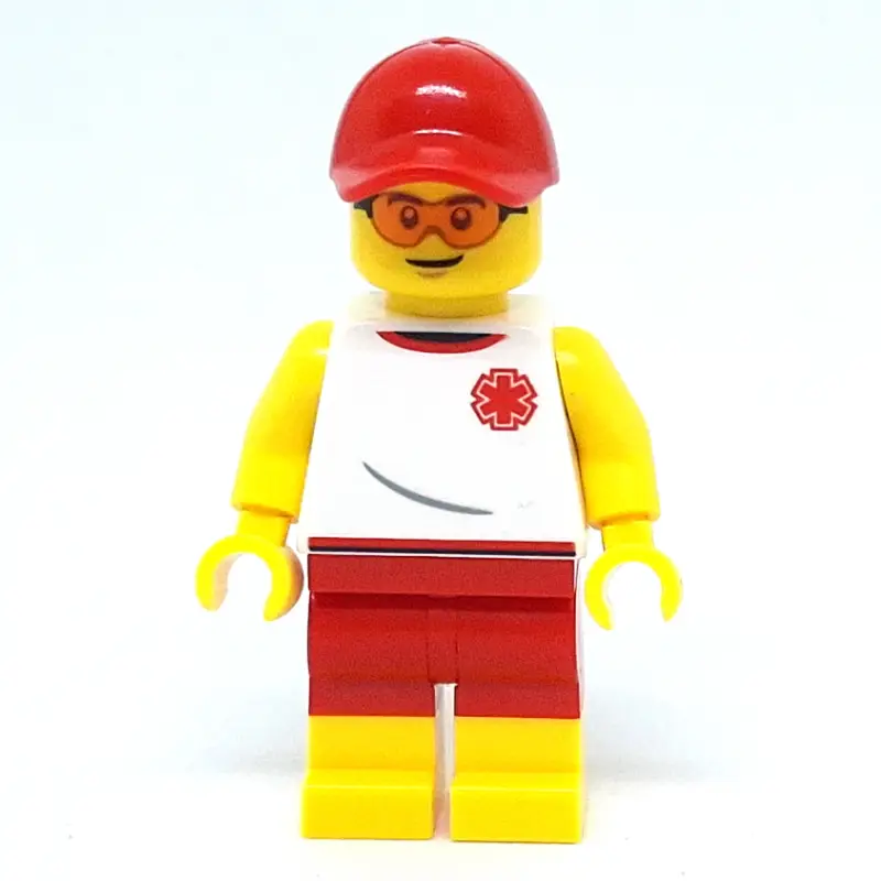 Life Guard, White Torso, Red Shorts, Red Cap