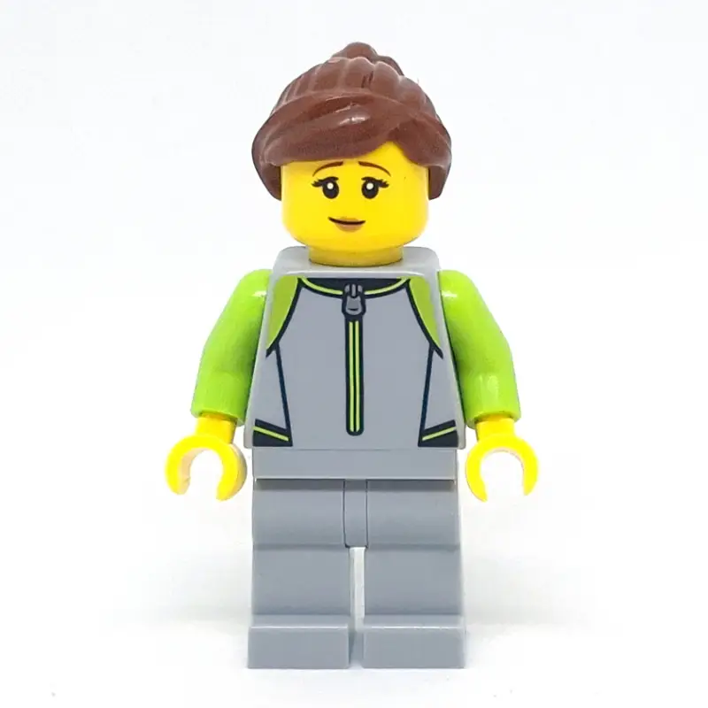 Surfer, Lime/Light Bluish Grey Wetsuit, Reddish Brown Hair