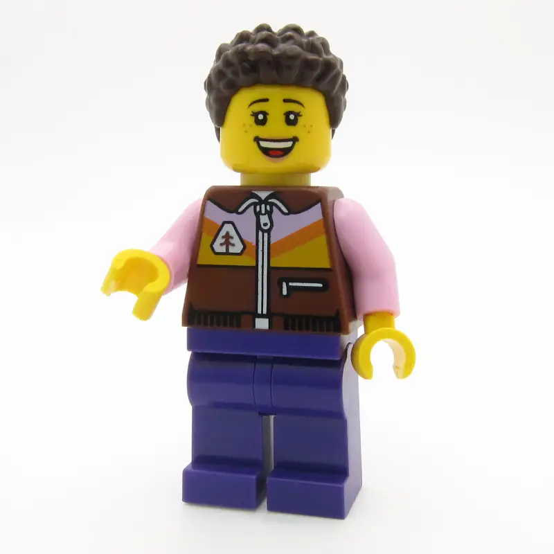 Camper, Dark Brown/Bright Pink Torso, Dark Purple Legs