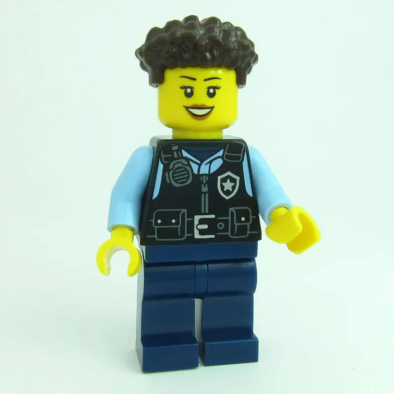 Police Officer, Black Vest, Dark Brown Hair