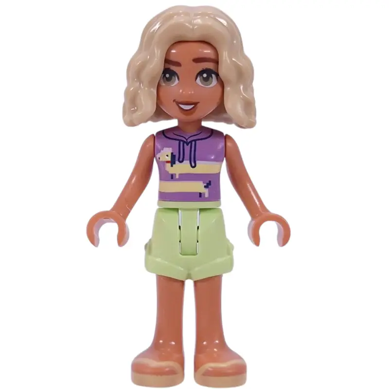 Nova, Lavender Top, Yellowish Green Skirt