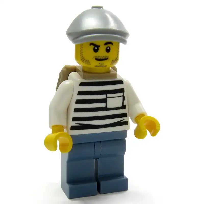 Criminal, White Torso, Sand Blue Legs, Light Bluish Gray Hat