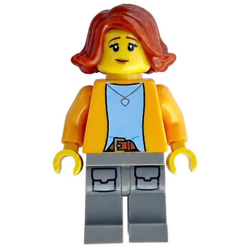 Woman, Bright Light Orange Torso, Dark Tan Legs, Dark Orange Hair