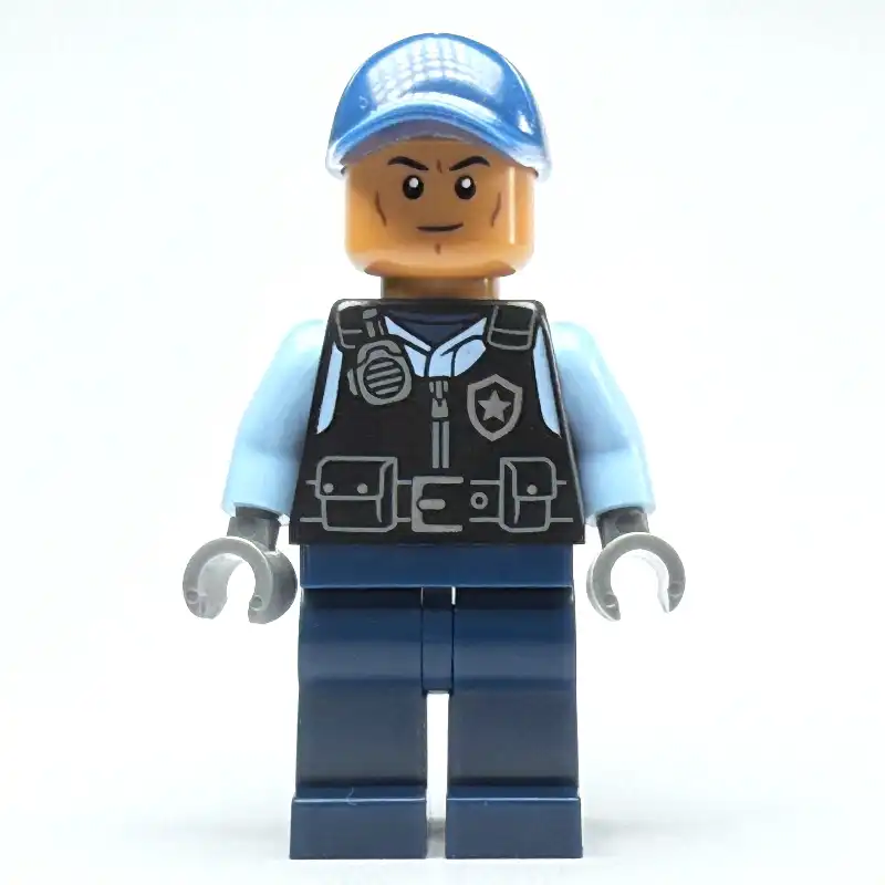Security Guard, Black Vest, Dark Blue Legs