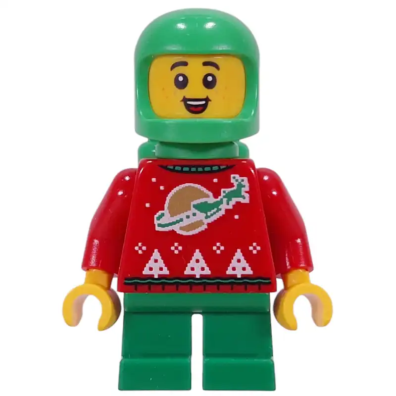 Elf - Red Torso, Green Legs, Space Helmet