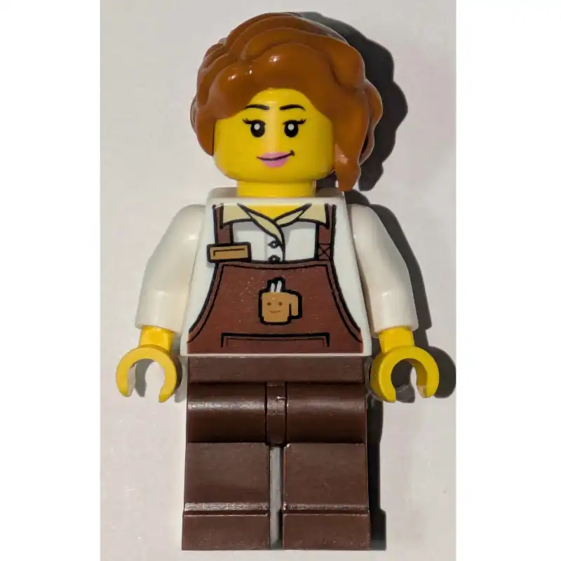 Barista, Reddish Brown Apron, Dark Orange Hair