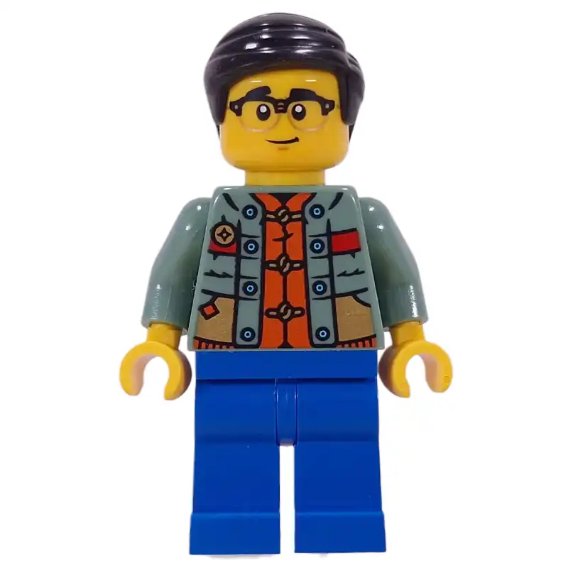 Dad, Sand Green Torso, Blue Legs Black Hair