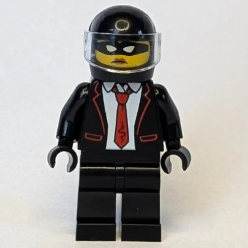 Criminal, Black Suit, Red Tie, Black Helmet