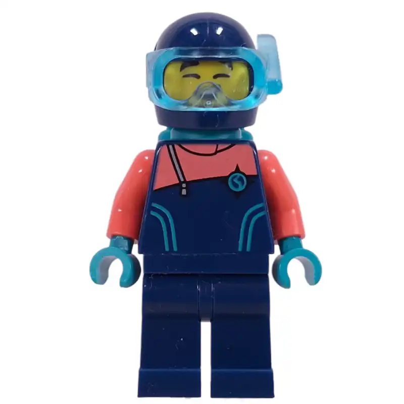 Arctic Explorer, Dark Blue Wetsuit, Helmet, Dark Turquoise Airtanks